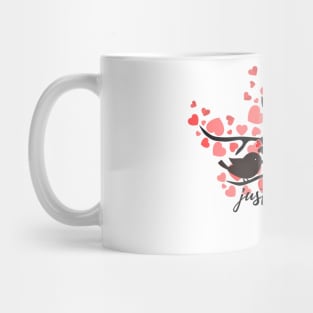 Birds on the tree. Just for you. Hearts. Mug